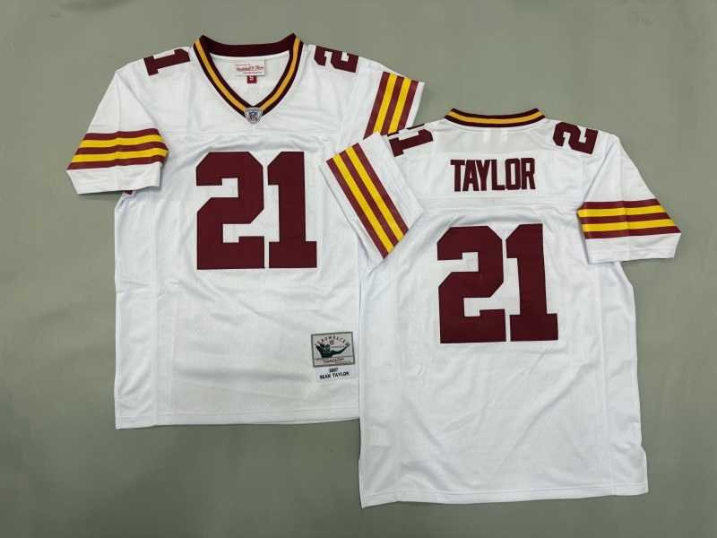 Men 2025 Washington Redskins #21 Taylor white Throwback Limited NFL Jersey style 002->washington redskins->NFL Jersey